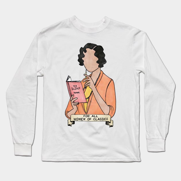 For All Women Of Classics - peach jacket version Long Sleeve T-Shirt by GreekMythComix